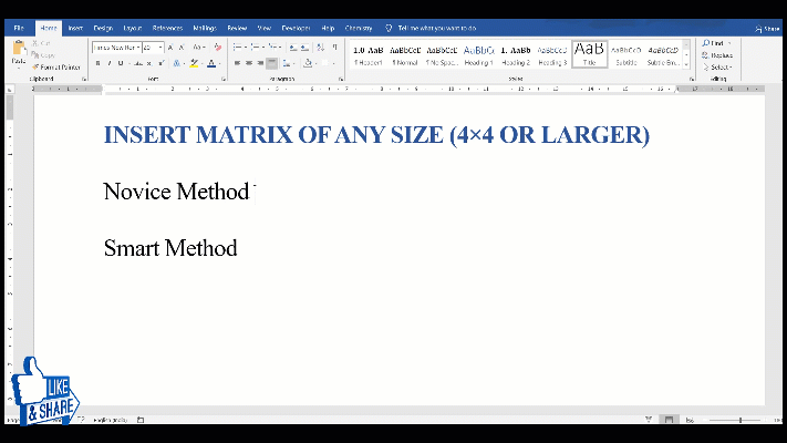 5x5 matrix word for mac